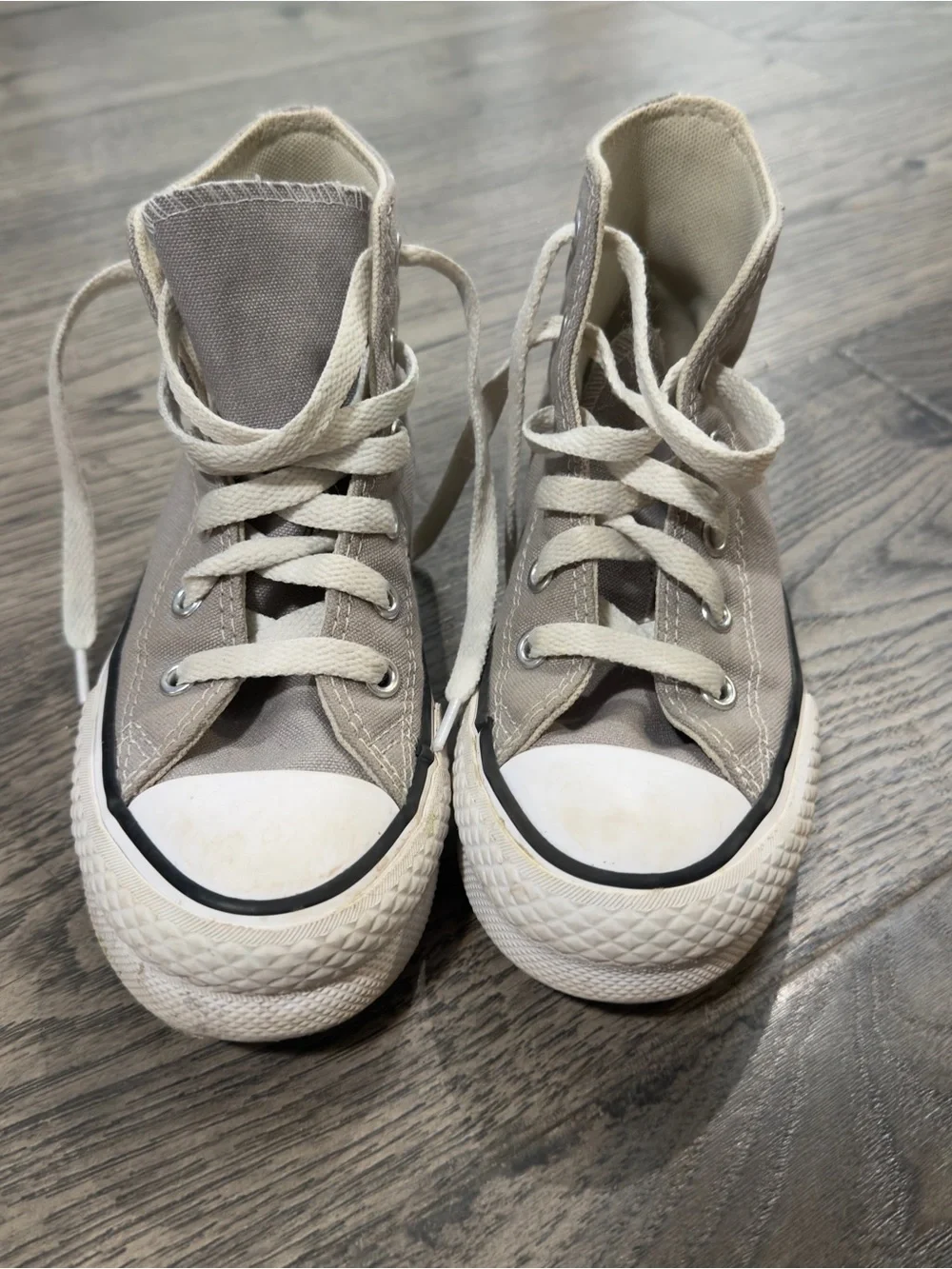 Converse All Star High Top Sneakers - Taupe Canvas with Cream Laces